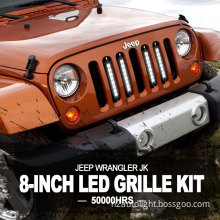 New Year gift Jeep wrangler JK 8 inch vertical grill led light kit with lifetime warranty